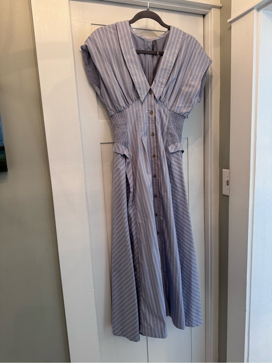 Anthropologie Dresses & Skirts - Anthropologie Light Blue and White Striped Maxi Dress
